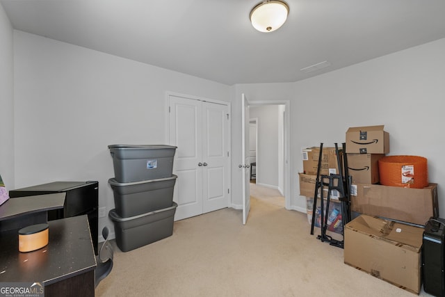 office featuring carpet and baseboards