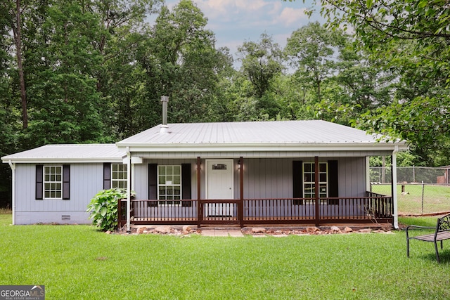 4419 New Kings Bridge Rd, Nicholson, GA 30565 - view of front of property with crawl space, metal roof, and covered porch