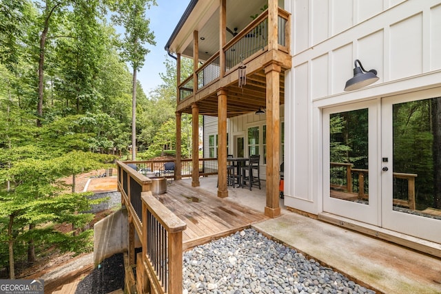 deck featuring french doors