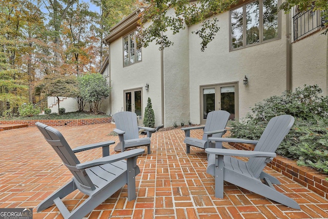 view of patio featuring french doors