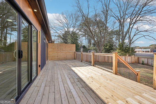 deck featuring fence