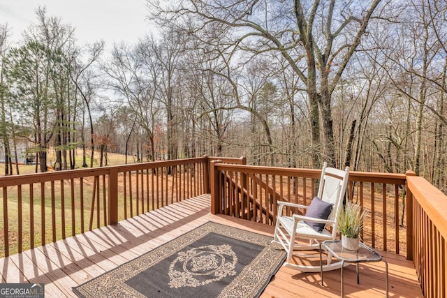 view of wooden deck