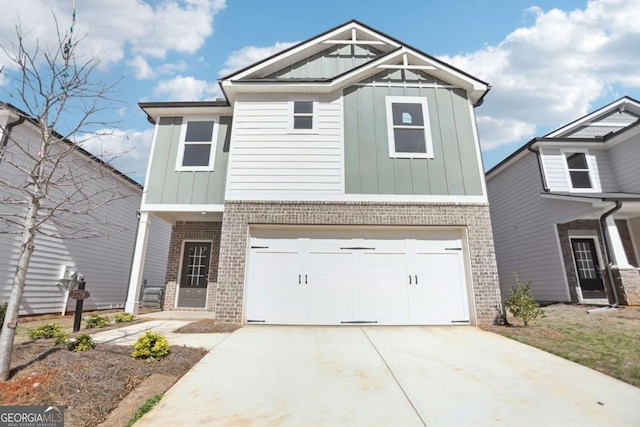 craftsman inspired home with a garage