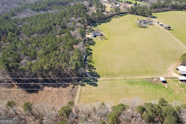 drone / aerial view featuring a rural view