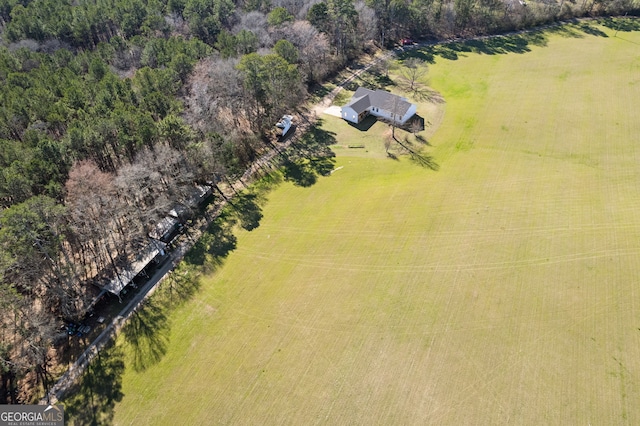 aerial view with a rural view