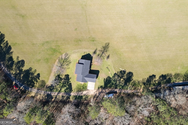 aerial view with a rural view