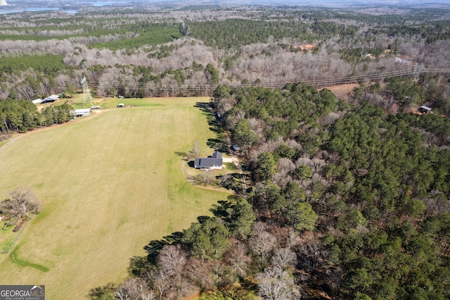 bird's eye view featuring a rural view