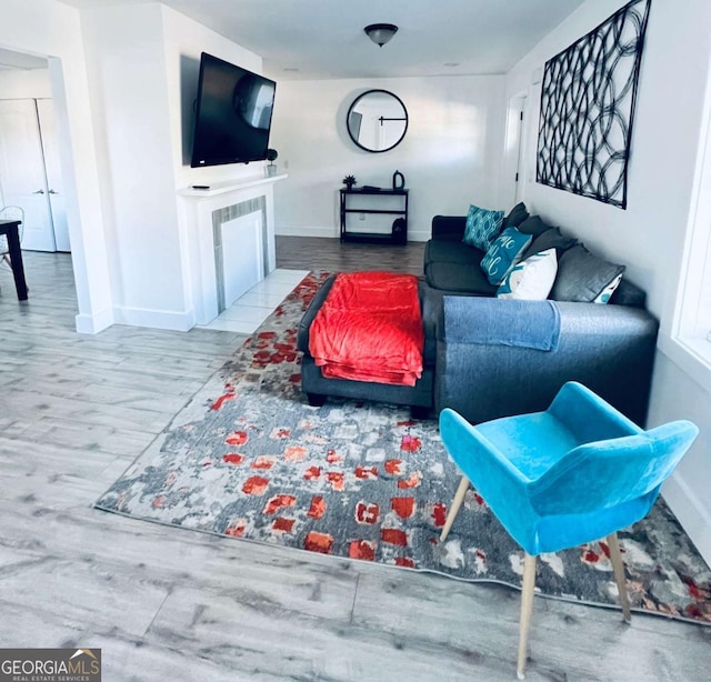 living room featuring hardwood / wood-style flooring