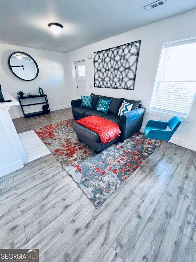 living room featuring hardwood / wood-style floors