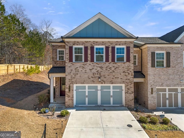 view of front facade featuring a garage