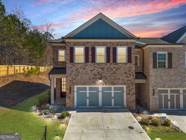 view of front of house featuring a garage