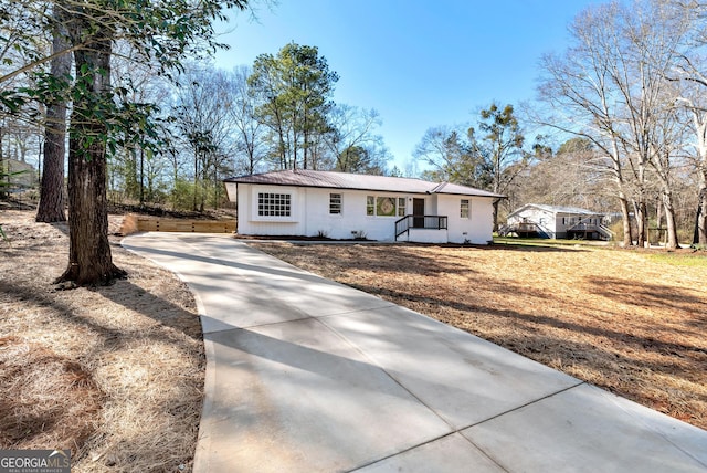 view of single story home