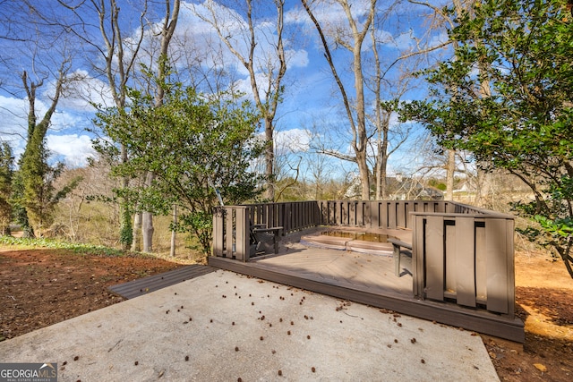 view of patio featuring a deck