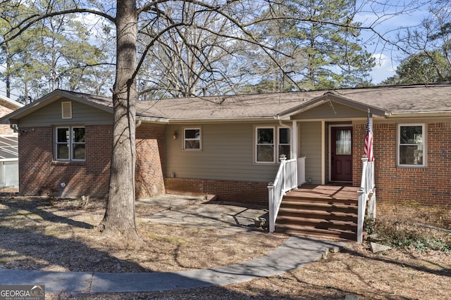 view of single story home