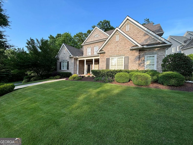 view of front facade with a front lawn