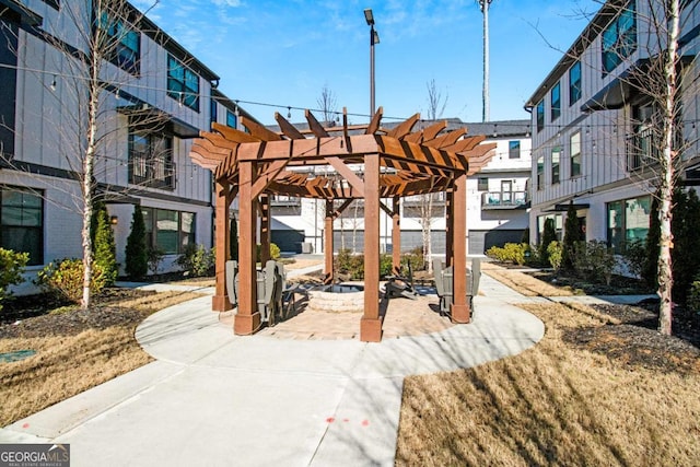 view of patio / terrace with a pergola