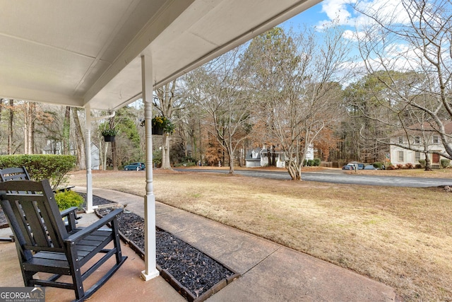 view of patio featuring covered porch