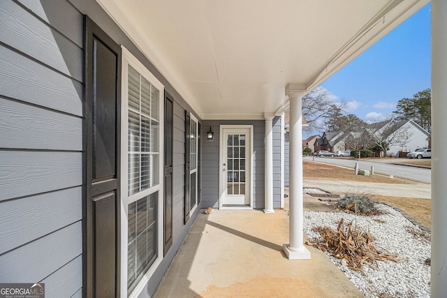 view of patio / terrace with a residential view