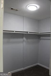 walk in closet with visible vents