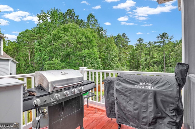 deck with area for grilling