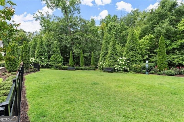 view of yard featuring fence