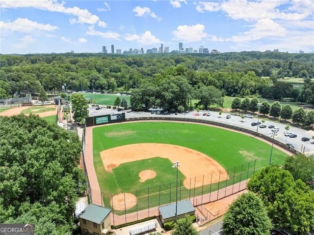 drone / aerial view featuring a view of city