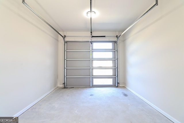 garage with baseboards