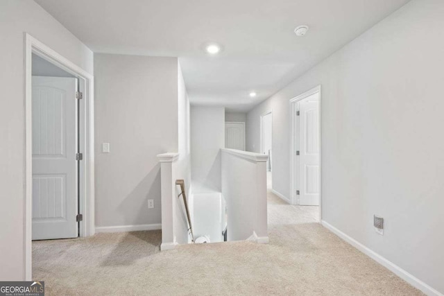 6713 Moondancer Ct, Flowery Branch, GA 30542 - corridor featuring an upstairs landing, carpet floors, and recessed lighting