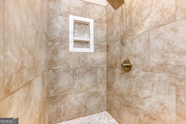 interior details with tiled shower