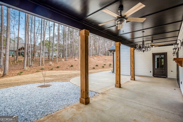 view of patio / terrace featuring a ceiling fan