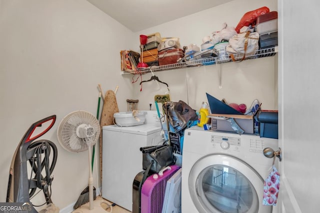 clothes washing area with laundry area