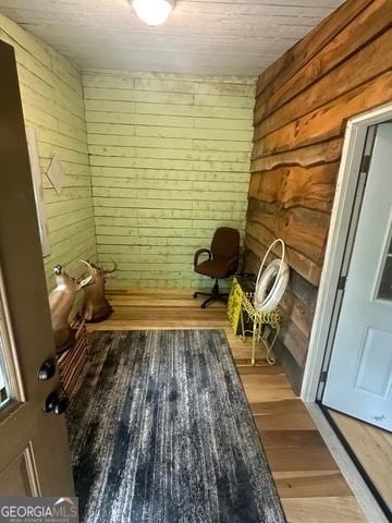 interior space with wood finished floors