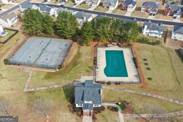 bird's eye view featuring a residential view