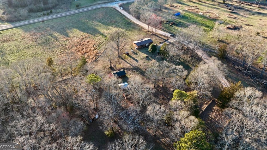 aerial view with a rural view