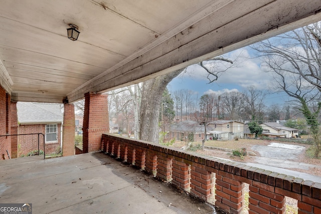 view of patio / terrace featuring a residential view