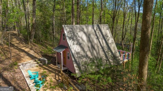 view of shed