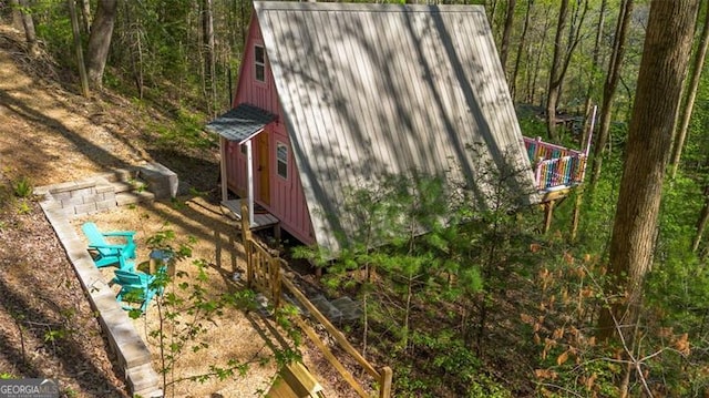 view of shed