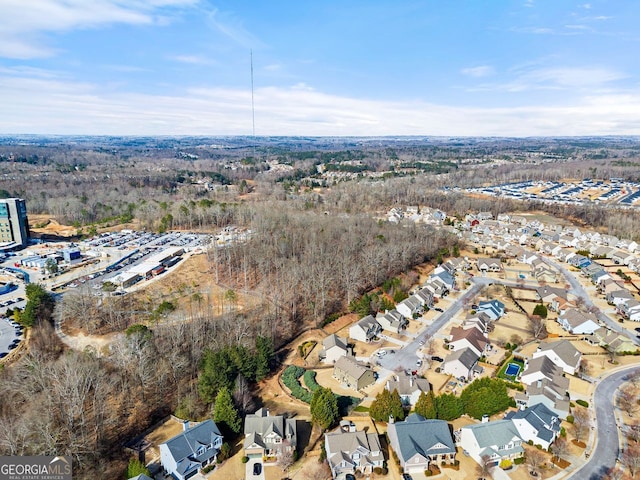 drone / aerial view with a residential view