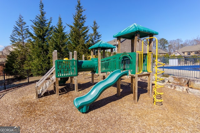 communal playground with fence