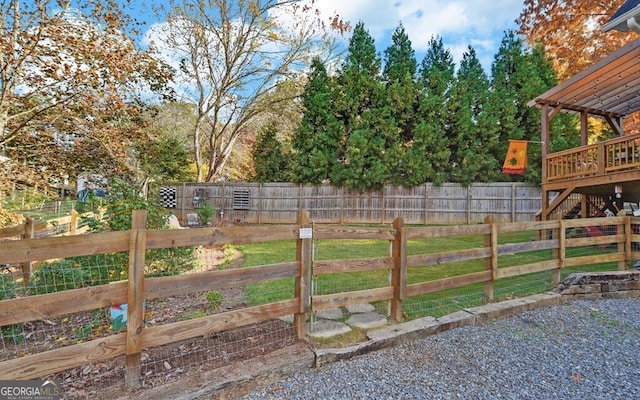 view of yard with fence