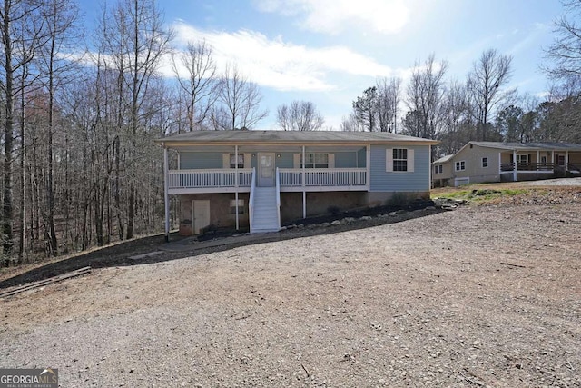 view of front of property with a porch