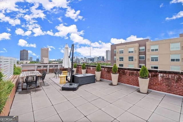 view of patio featuring a city view