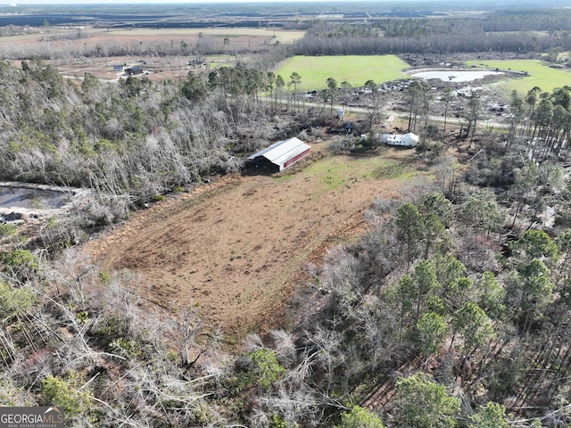 drone / aerial view with a rural view