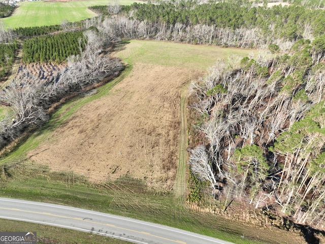 aerial view with a rural view