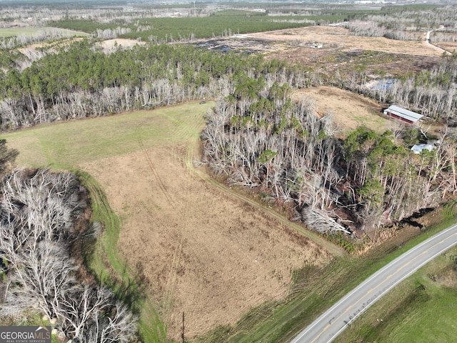 drone / aerial view featuring a rural view