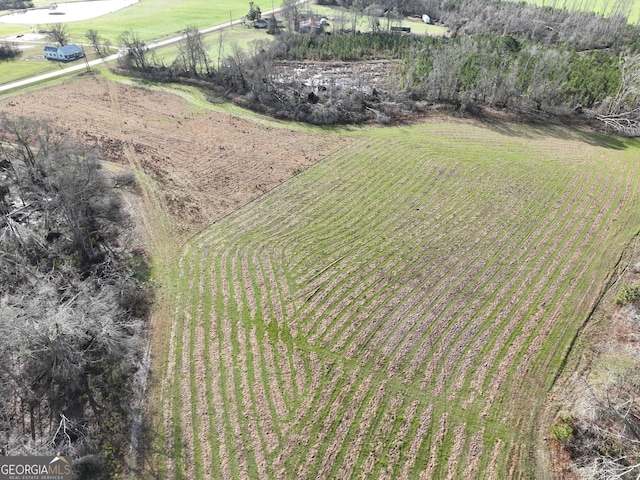 aerial view with a rural view