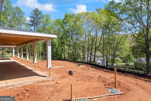 view of yard with fence