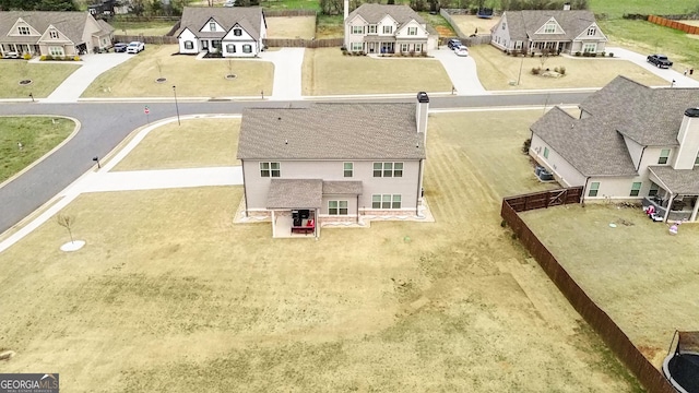 bird's eye view with a residential view