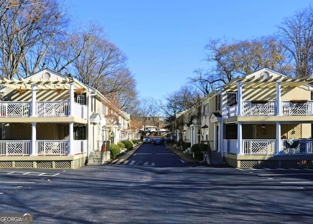 view of road with a residential view