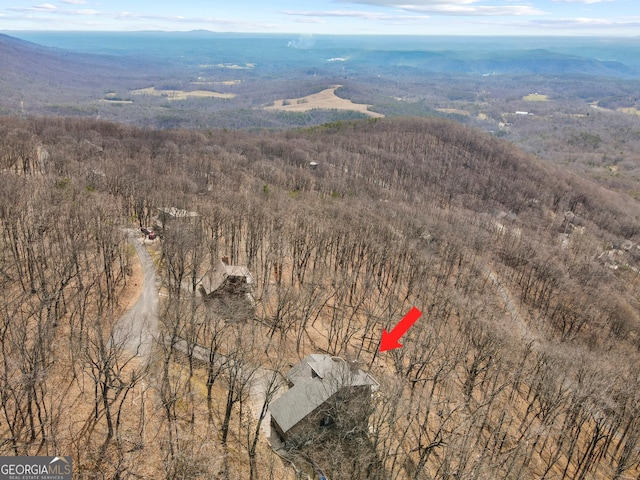 bird's eye view featuring a mountain view